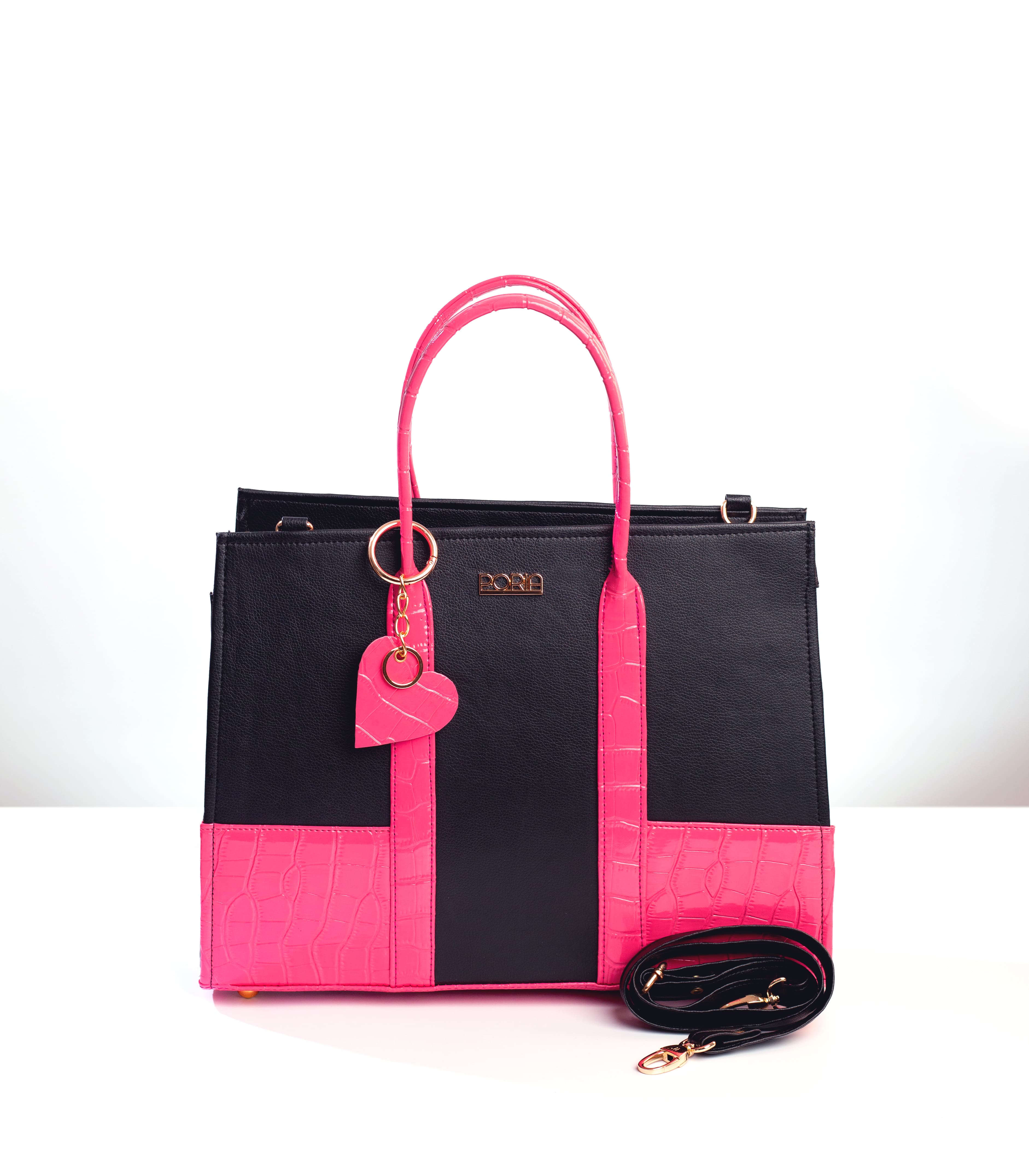 Laurel Bag in Black and PinK