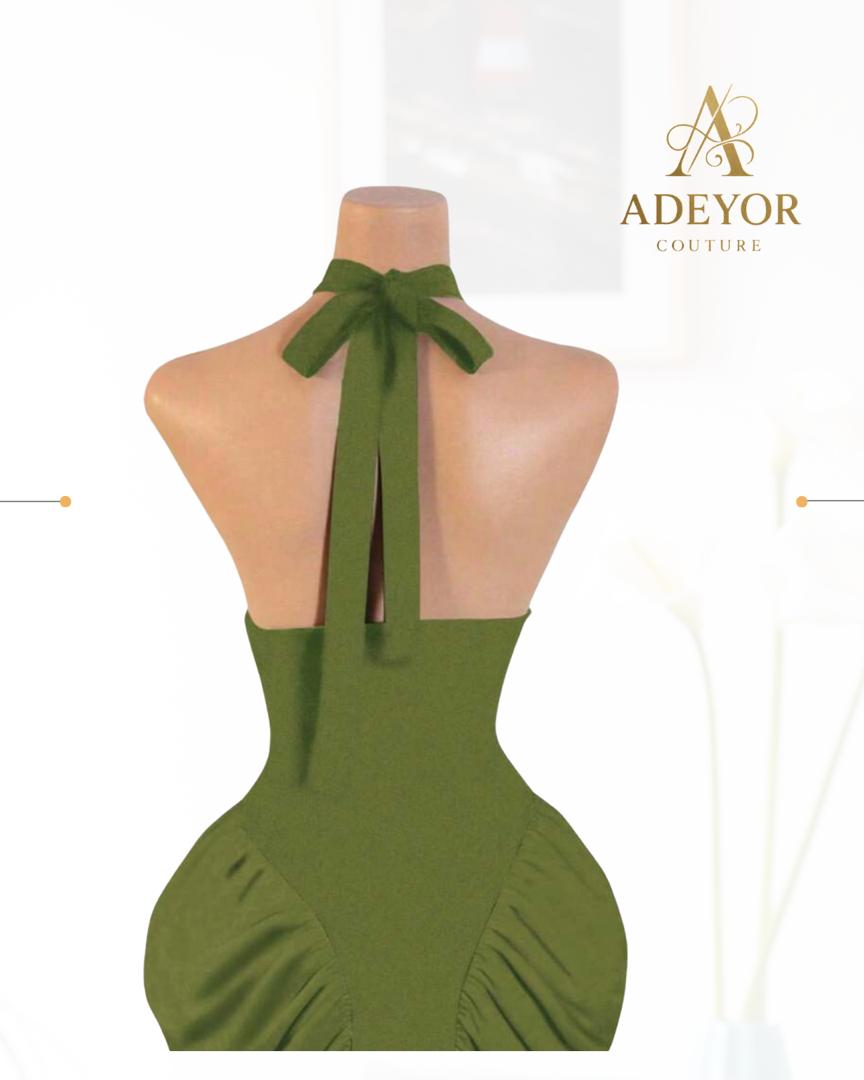 The Midnight Sculpt Halter Gown