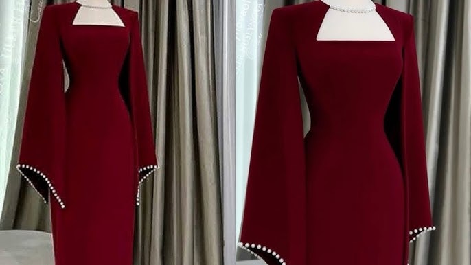 Elegant Pearl-Detail Gown